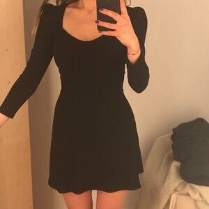 Reformation Annabella Sweetheart Neckline Little Black Mini Dress